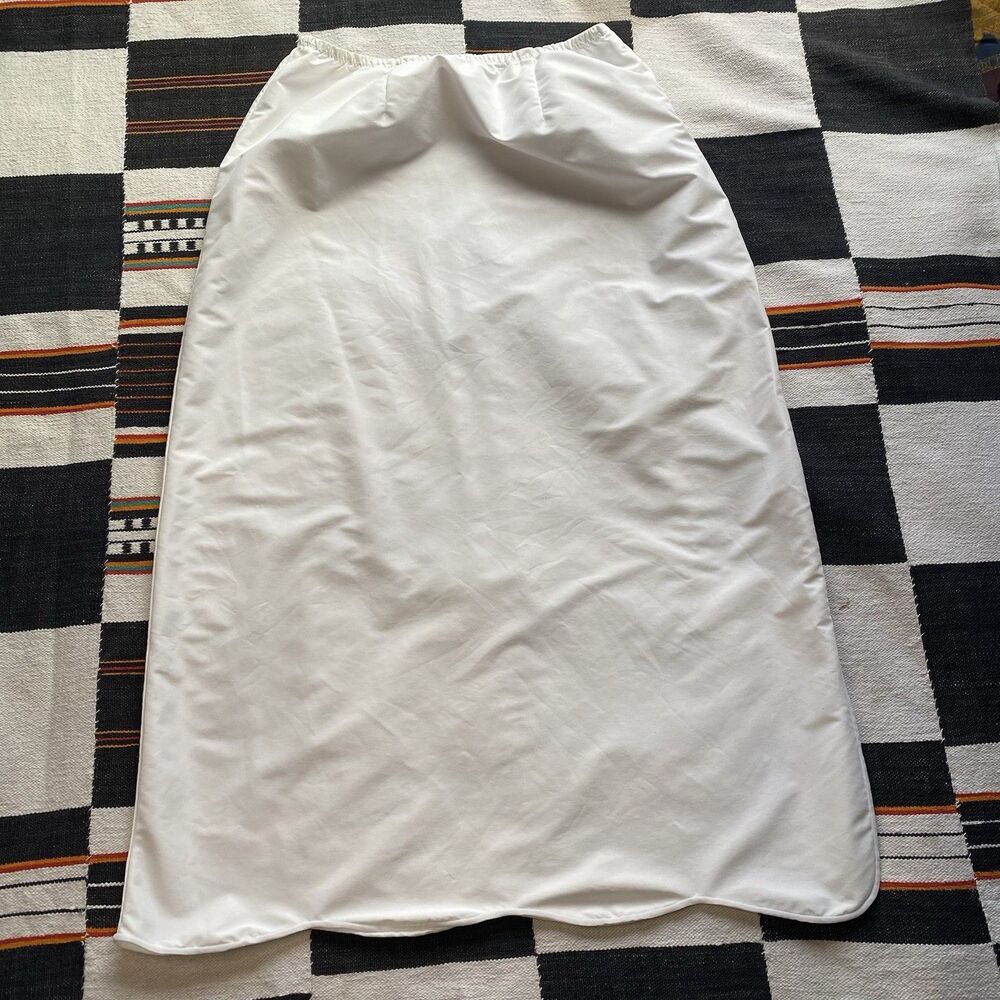 Vintage Kayser Nylon White Slip Skirt. Talon Zipper. Large. Retro Lingerie. USA.